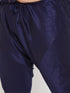 Vastramay Men's Plus Size Navy Blue Silk Blend Kurta Pyjama Set